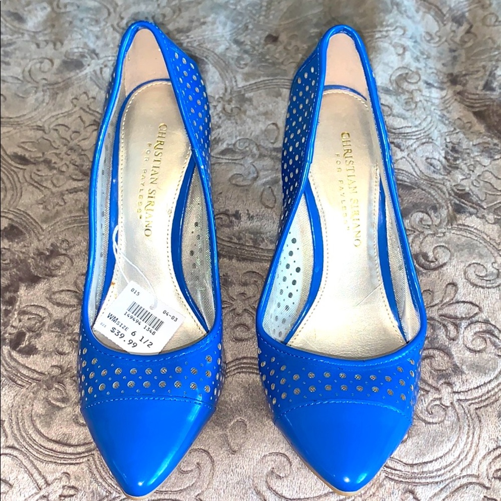 NWT Christian Siriano blue pumps Stiletto Size:6.5